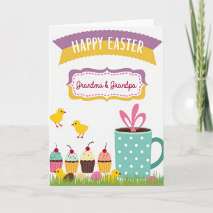 Frohe Ostern gepunktete Rahmenkarte Karte