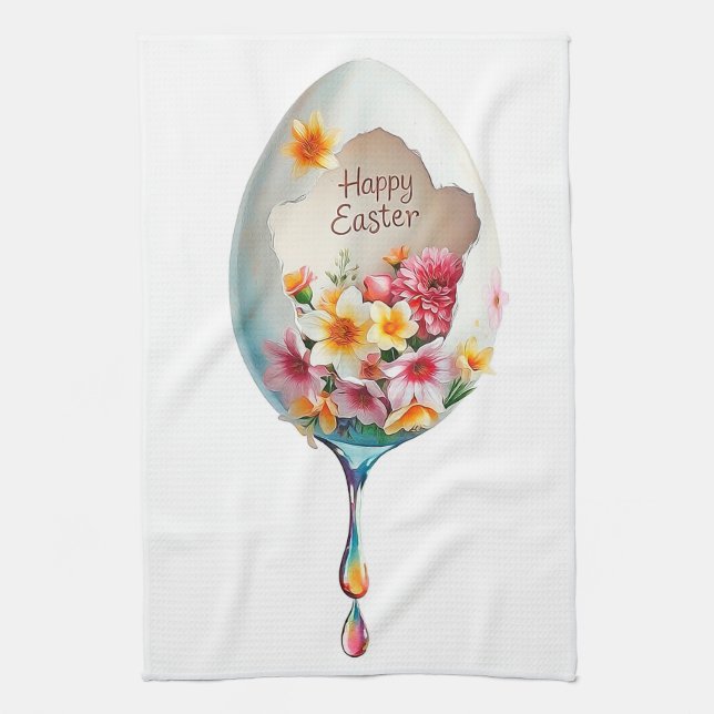 Frohe Ostern! Geschirrtuch (Vertikal)