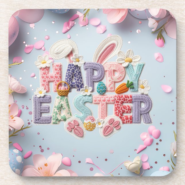 Frohe Ostern  Getränkeuntersetzer (Vorderseite)