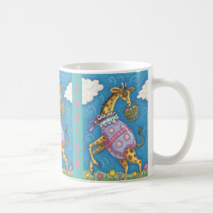 FROHE OSTERN, GIRAFFE & TULPEN FEIERTAG KINDER-TAS KAFFEETASSE
