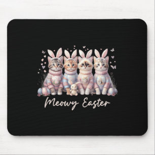 Frohe Ostern Glücklicher Osterhase Katzen Haustier Mousepad