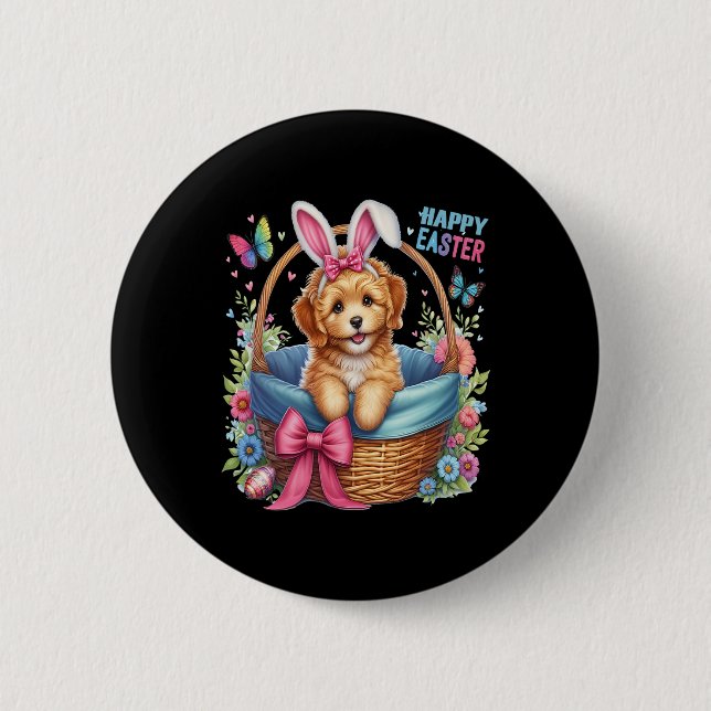 Frohe Ostern Golden Doodle Hunde Liebhaber Ostern  Button (Vorderseite)