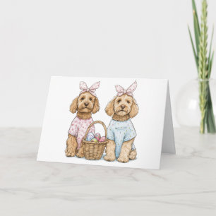 Frohe Ostern Goldendoodle Hunde Feiertagskarte
