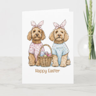 Frohe Ostern Goldendoodle Hunde Feiertagskarte