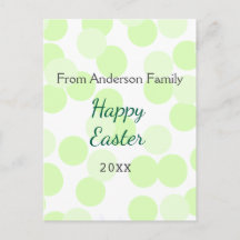 Frohe Ostern graue grüne Tupfen Familienname