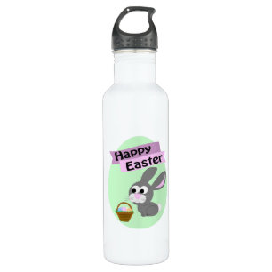 Frohe Ostern! Gray Bunny Edelstahlflasche
