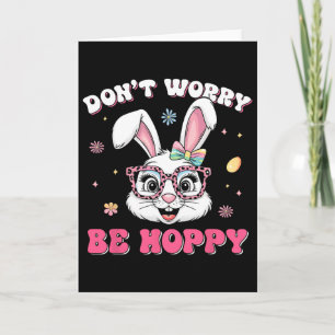 Frohe Ostern Groovy Bunny Gesicht Keine Sorge Sei Karte