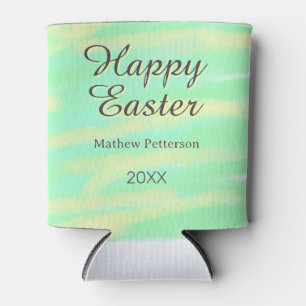 Frohe Ostern grün gelb pastell grau name jahr Dosenkühler