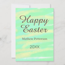 Frohe Ostern grün gelb pastell grau name jahr