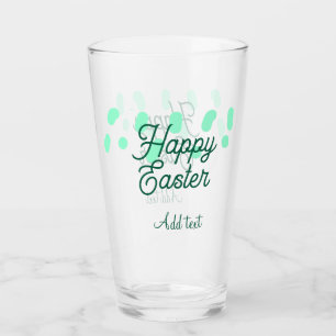 Frohe Ostern grüne Eier Pastell Name Datum einfach Glas