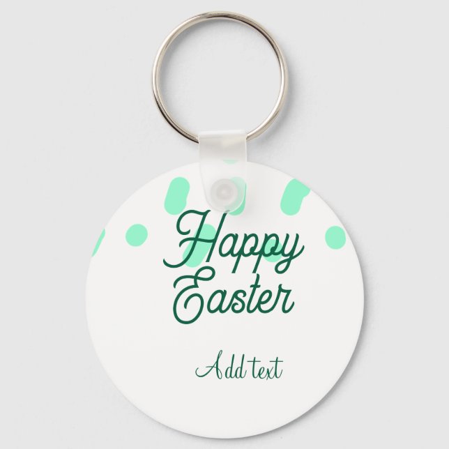 Frohe Ostern grüne Eier Pastell Name Datum einfach Schlüsselanhänger (Vorderseite)