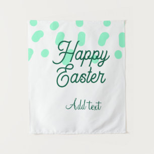 Frohe Ostern grüne Eier Pastell Name Datum einfach Wandteppich