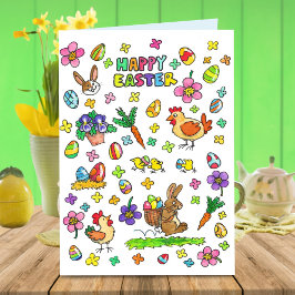 Frohe Ostern Grüße bunt Karte