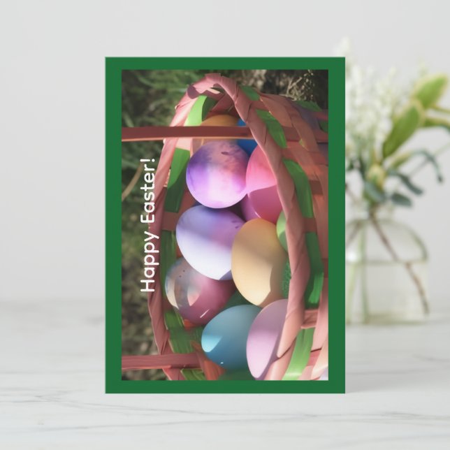 Frohe Ostern Grußkarte Feiertagskarte (Stehend Vorderseite)