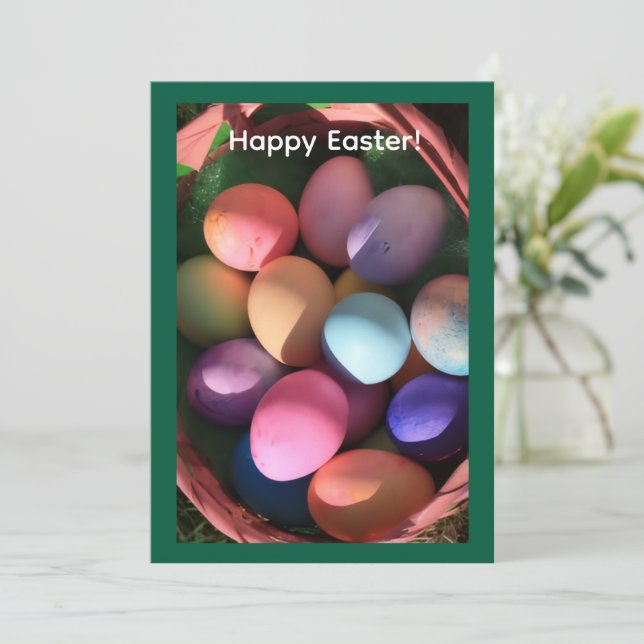 Frohe Ostern Grußkarte Feiertagskarte (Stehend Vorderseite)