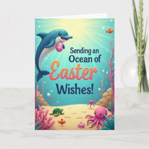 Frohe Ostern Grußkarte für Meereslebewesen Karte