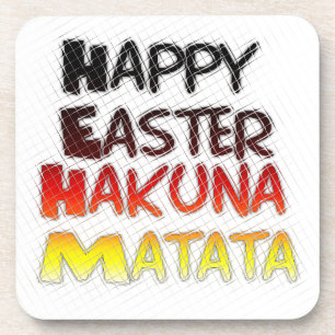 Frohe Ostern: Hakuna Matata Textart Design Untersetzer