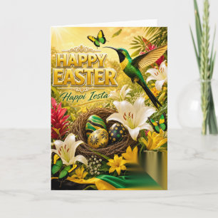 Frohe Ostern -Happi Iesta -Jamaikanische Karten im