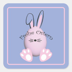 Frohe Ostern Happy Easter  Quadratischer Aufkleber