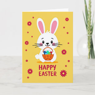 Frohe Ostern Häschen Korb Karte