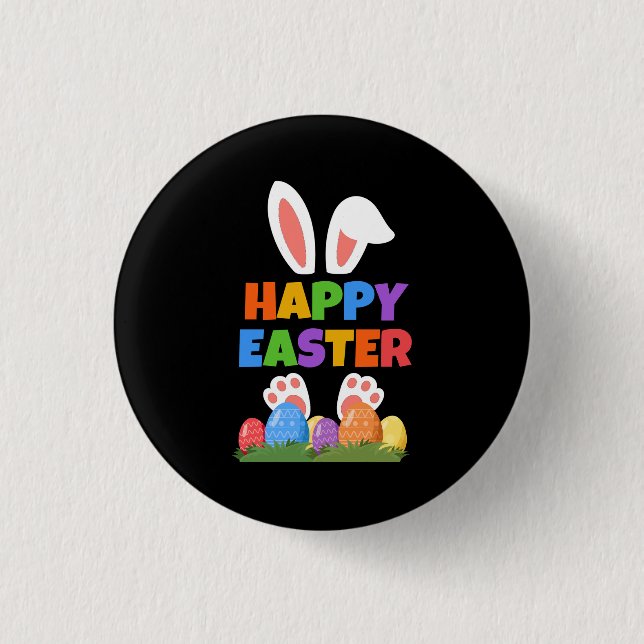 Frohe Ostern Hase  Button (Vorderseite)