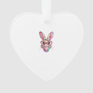 Frohe Ostern Hase Coquette Schleife Pinselstrich O Ornament