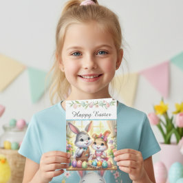 Frohe Ostern Hase & Eier Gruß  Feiertagskarte