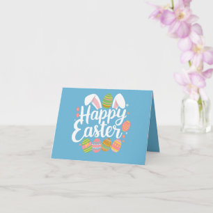 Frohe Ostern Hase Kaninchen Ei Feiertag  Karte