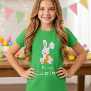 Frohe Ostern Hase Karotte Jugend T-Shirt