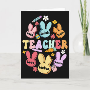 Frohe Ostern Hase Lehrer Liebe Führen Einschließen Karte
