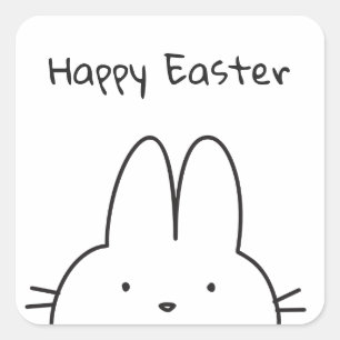 Frohe Ostern Hase Quadratischer Aufkleber