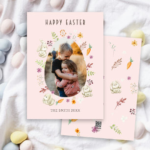 Frohe Ostern Hasen Foto Feiertagskarte