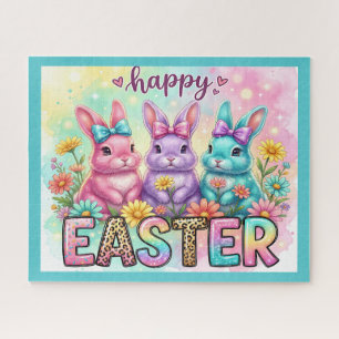 Frohe Ostern Hasen Puzzle