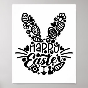 Frohe Ostern, Hasengesicht Männer Frauen Kinder Sü Poster