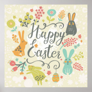 Frohe Ostern,hipster,trendy,retro,vintage,süß,spaß Poster
