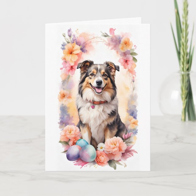Frohe Ostern Hund Feiertagskarte (Vorderseite)