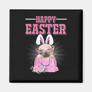 Frohe Ostern Hund Lustiger Pug Hase Magnet