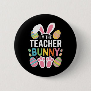 Frohe Ostern Ich bin der Lehrer Häschenohren Leben Button