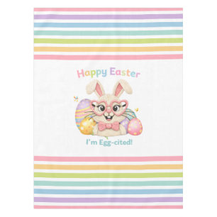 Frohe Ostern Ich bin Ei-gespannt Hase Tischdecke