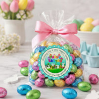 Frohe Ostern in bunten Farben – Süßer Hase und Eie