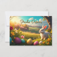 Frohe Ostern in einer Frühlingslandschaft