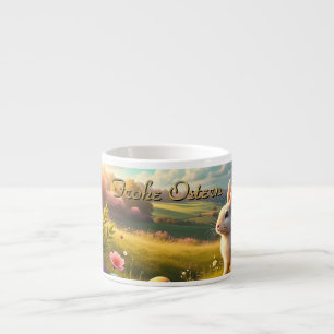 Frohe Ostern in einer Frühlingslandschaft Espressotasse