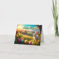 Frohe Ostern in einer Frühlingslandschaft