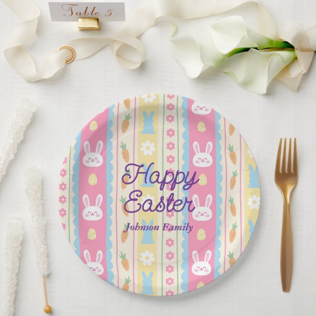 Frohe Ostern in Farbe  Pappteller (Hochzeit)