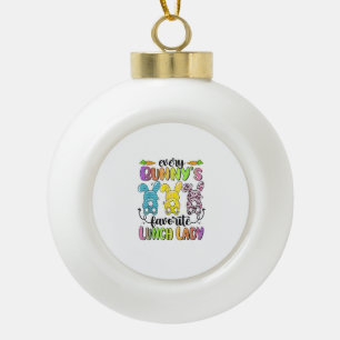 Frohe Ostern jeder Bunny ist Lieblings-Mittagessen Keramik Kugel-Ornament