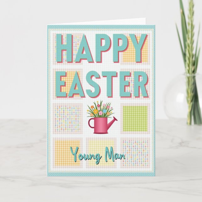 Frohe Ostern junge Männer Karte (Vorderseite)