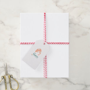 Frohe Ostern – Kaninchen & Ei Florales Design Geschenkanhänger