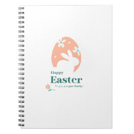 Frohe Ostern – Kaninchen & Ei Florales Design Notizblock