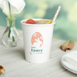 Frohe Ostern – Kaninchen & Ei Florales Design Pappbecher