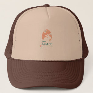 Frohe Ostern – Kaninchen & Ei Florales Design Truckerkappe